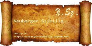 Neuberger Szibilla névjegykártya